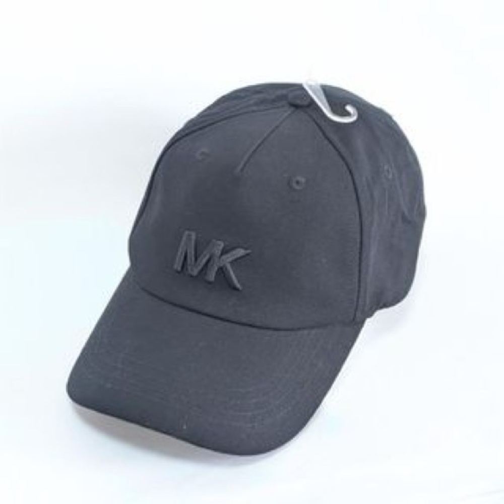 Michael Kors MK Logo Black Baseball Cap Hat Adjustable Printed Logo